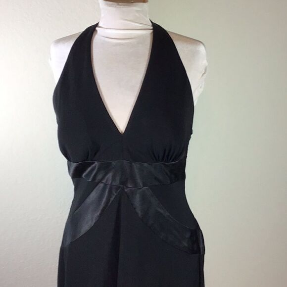 Cocktail Dress Black Hi Lo Maxi Dress Prom Dress Bare Back Halter Dress Size M/L - Picture 1 of 13